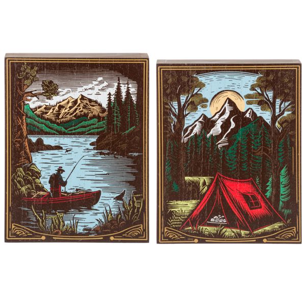 Print  Box sign Outdoor Camping and Fishing