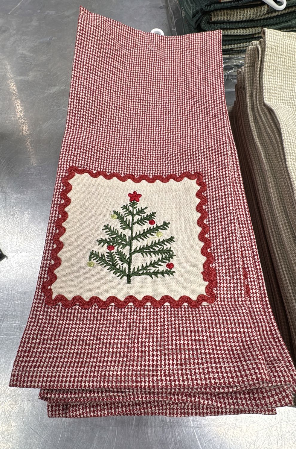 Embroidered Tree Dishtowel