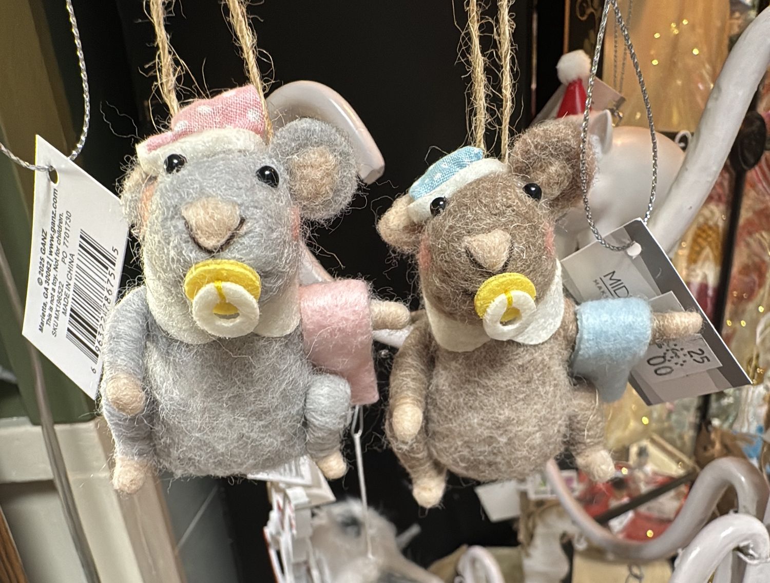 Ornament Wool Mouse Baby