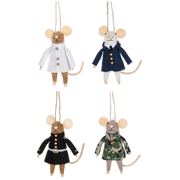 Ornament Mice Military Wool