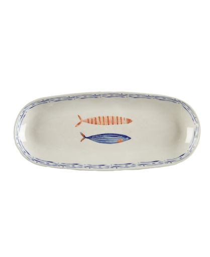 Little Fishes Oval Serving Bowl