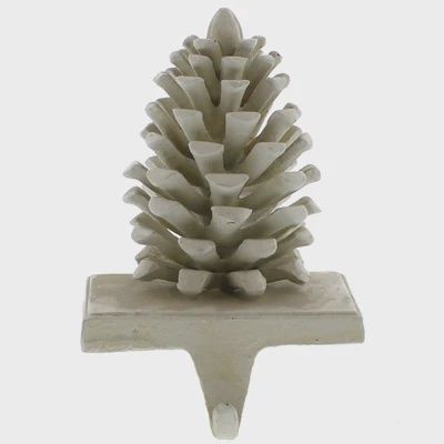 Stocking Holder Pinecone White