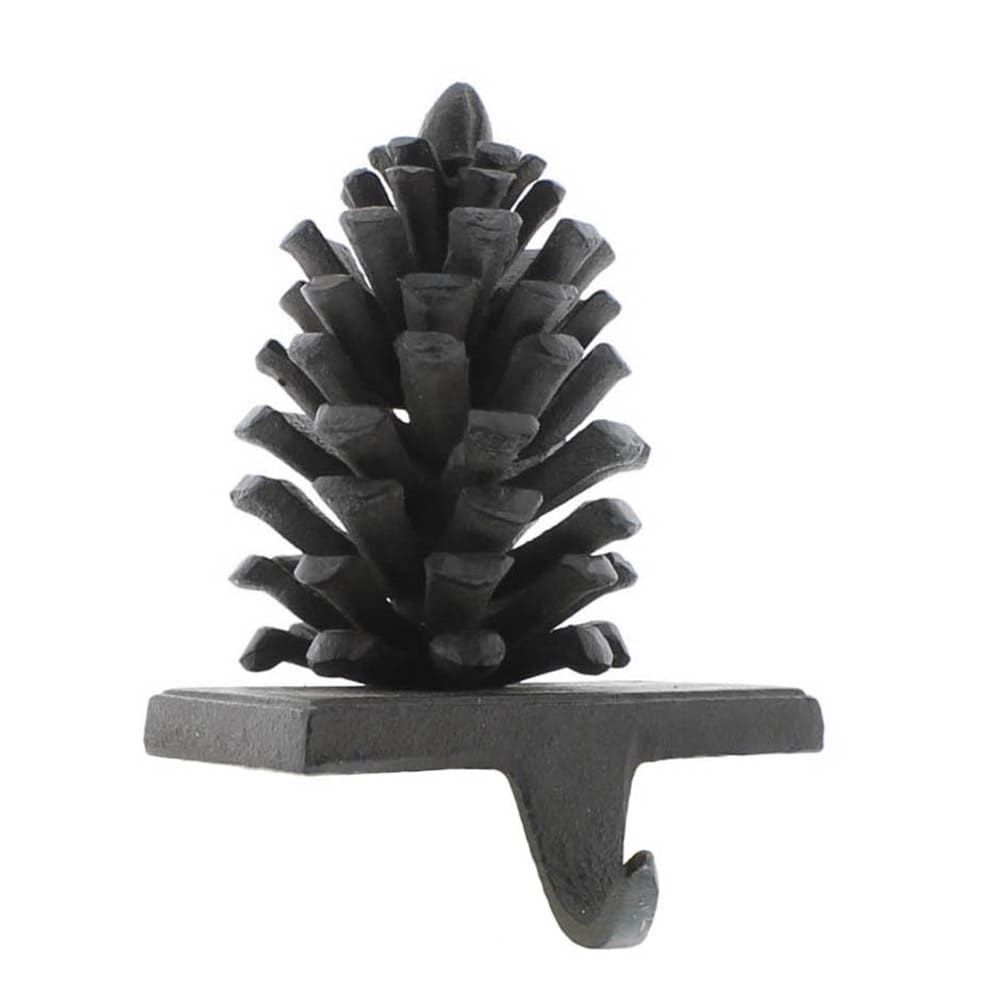 Brown Pinecone Stocking Holder - Heavy