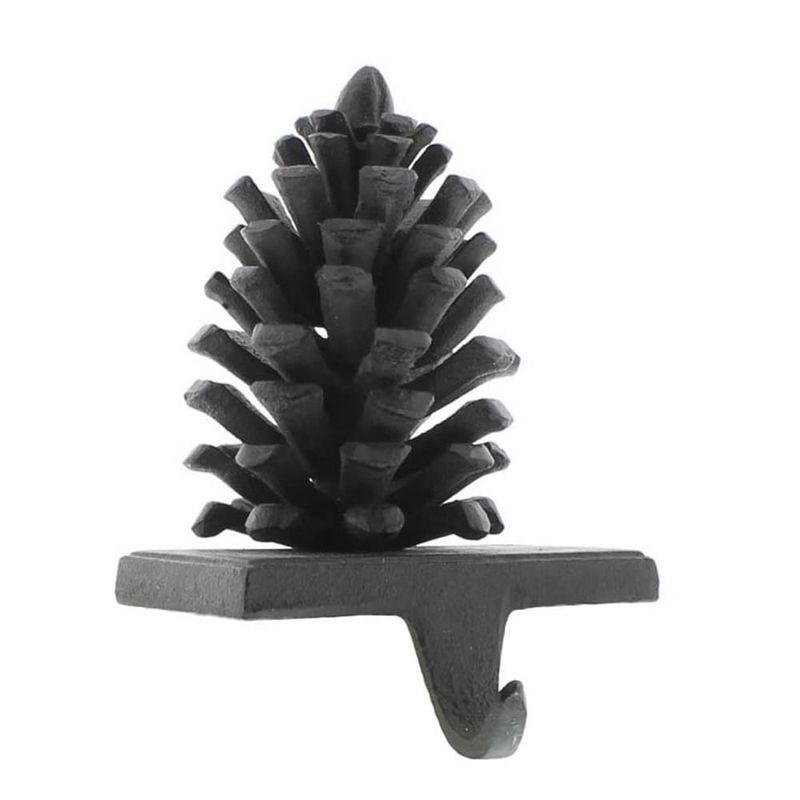 Brown Pinecone Stocking Holder - Heavy