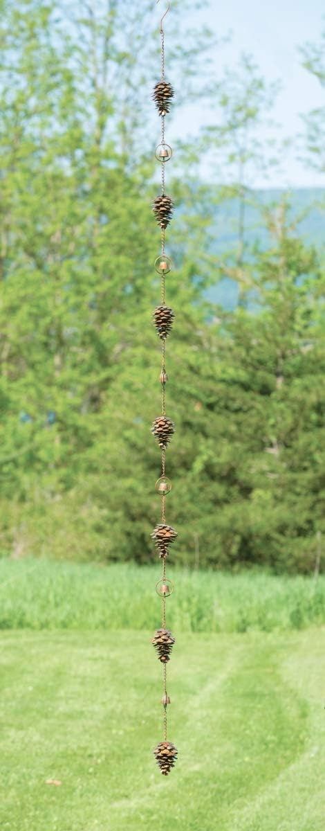 Pinecone Rain Chain - Metal