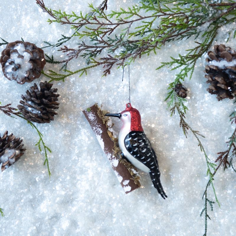 Pileated Woodpecker Glass Ornament