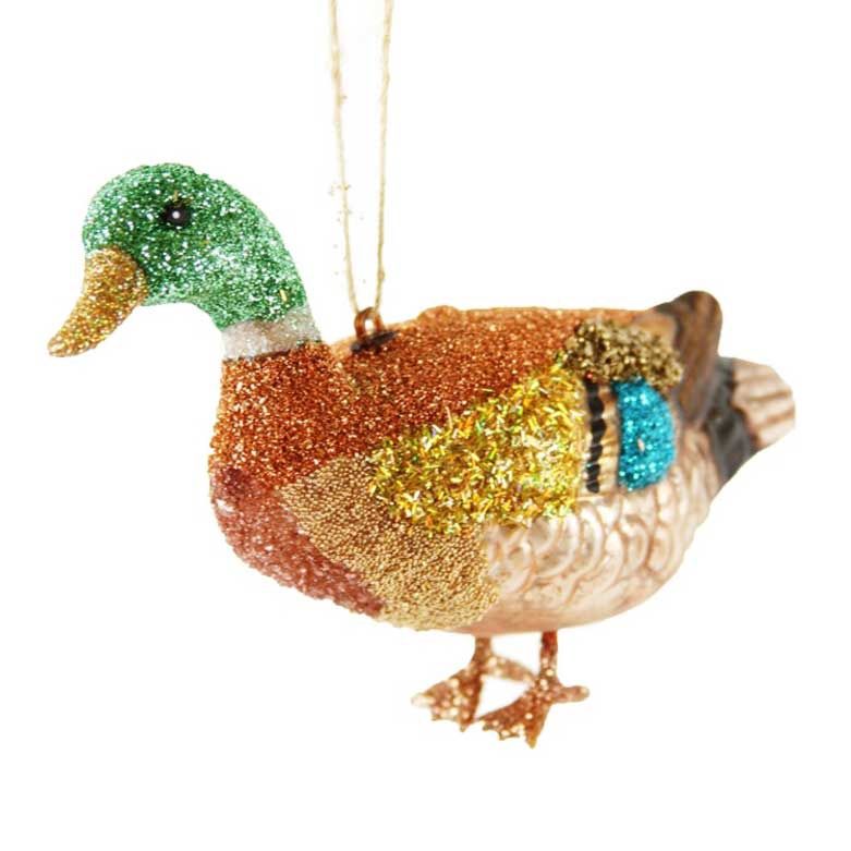 Glass Mallard Duck Ornament