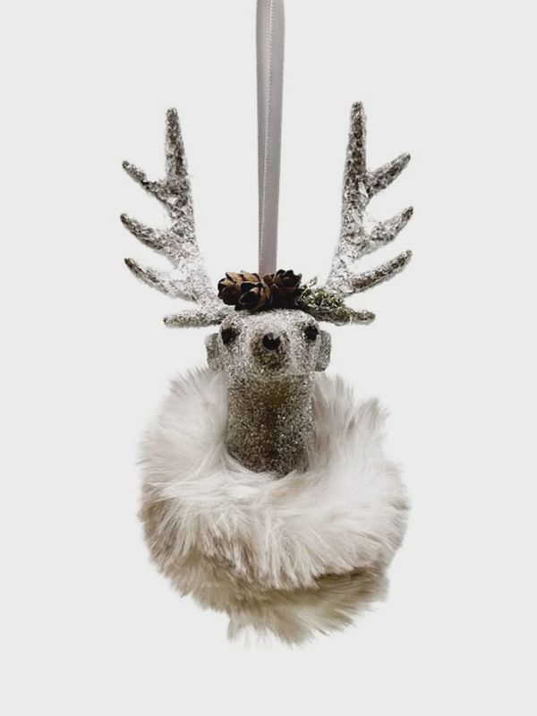 Ornament Stag Head Mocha Fur