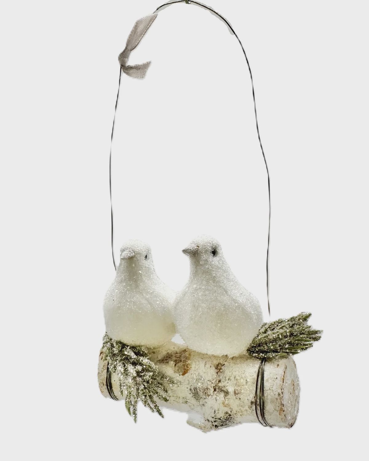 Love Birds on Log Ornament