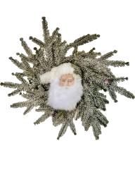 Wreath Pine with silver and Santa in Centre