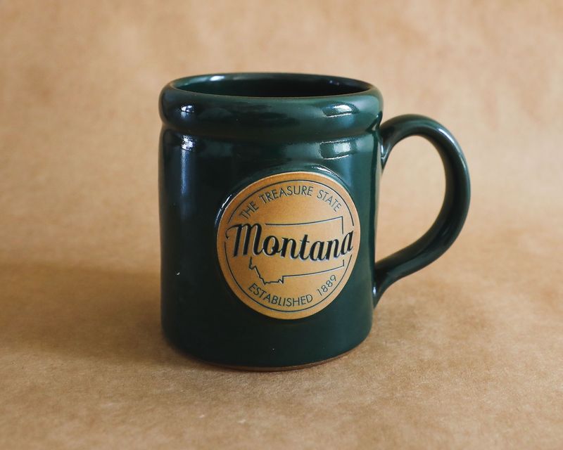 Treasure State Montana Green Pottery Mug - EXCLUSIVE