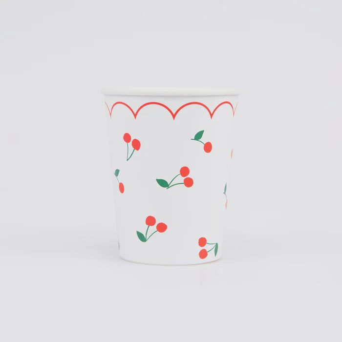 Cherry Pattern Paper Cups Set of 8