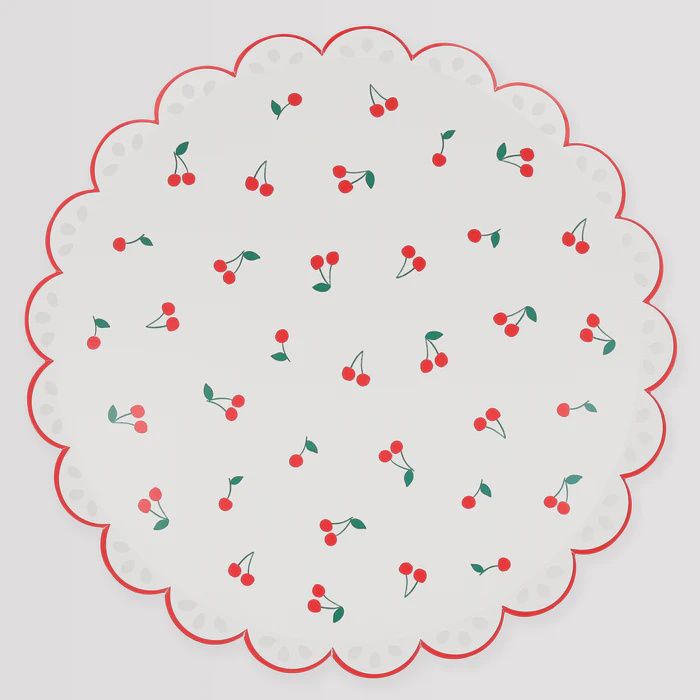 Cherry Pattern Dinner Plates Paper