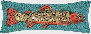 Trout Facing Right Hooked Pillow