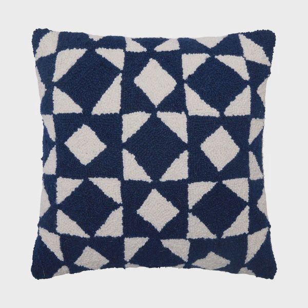 Quilt Diamond Hooked Pillow