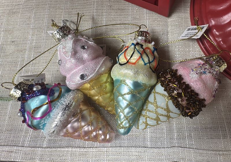 Ice-Cream Cone - Glass Ornament