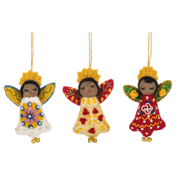 Ornamnet Angel Wool Felt with Sequins