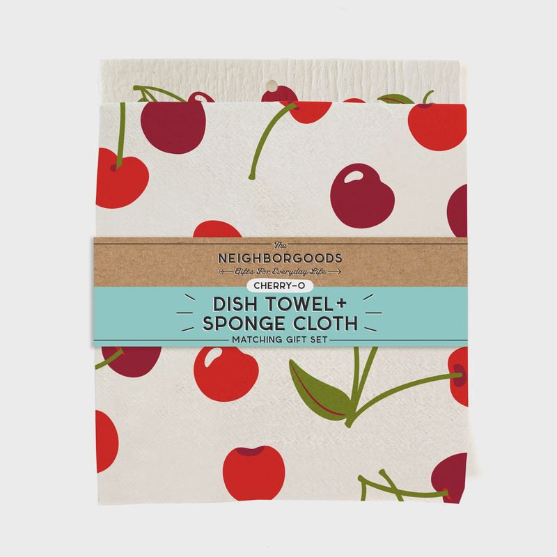 Cherry Towel/Sponge Set
