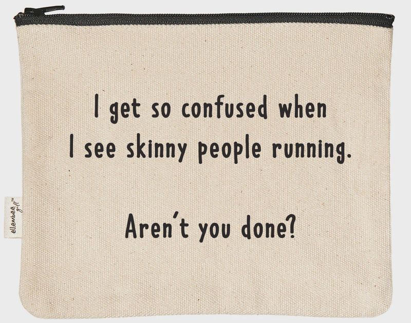 Pouch Skinny People Running Zipper