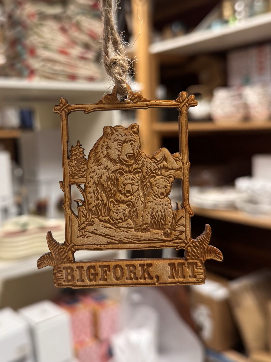 Mama Bear Wood Ornament - Bigfork - EXLUSIVE