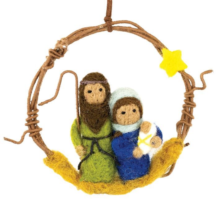 Ornament Felt Mini Wreath: Nativity
