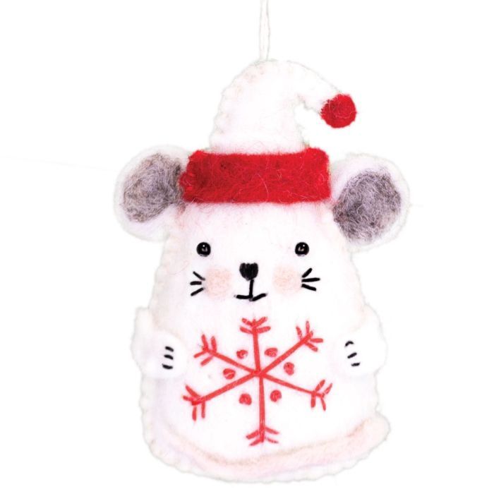 Ornament Felt Snowflake Mouse