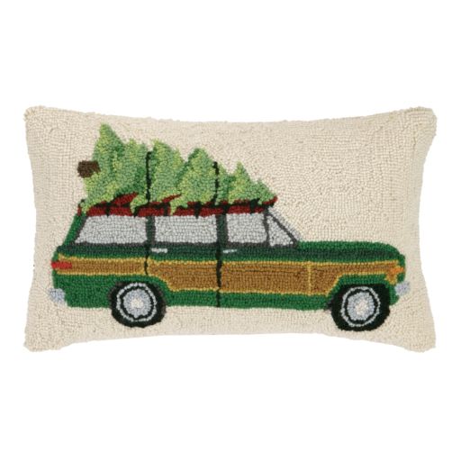 Holiday Woody Hooked Pillow