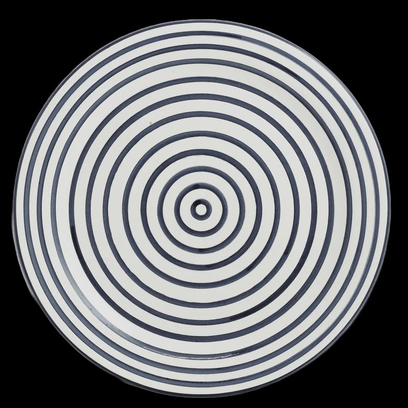 Black Stripe Round Platter