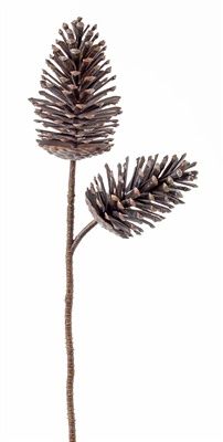 Artificial Pinecone Spray 28&quot; with 2 pinecones plastic