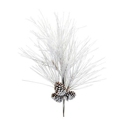 Flocked White Pine Spray