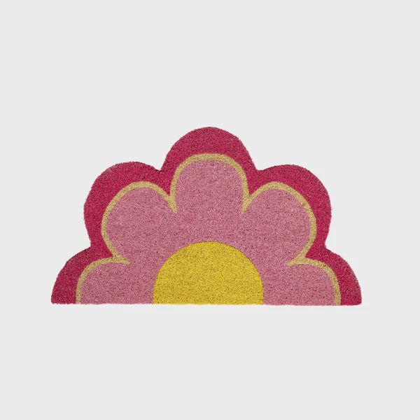 Pink Flower - Coir Doormat