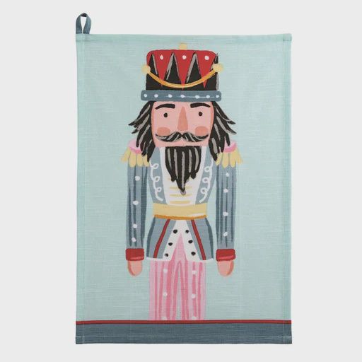 Dishtowel Blue Nutcracker