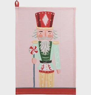 Dishtowel Pink Nutcracker