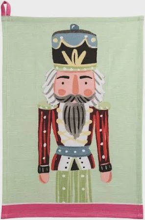 Dishtowel Green Nutcracker