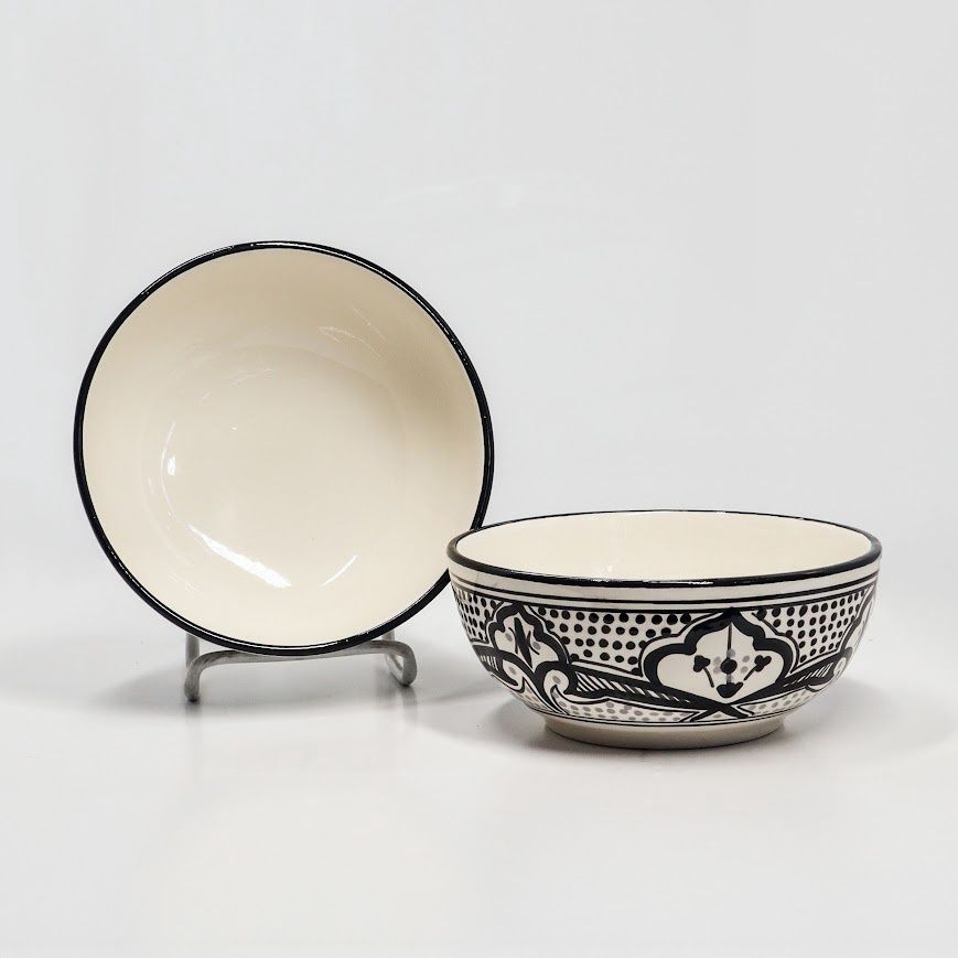 Spanish Style Handmade Bowl - Black &amp; White
