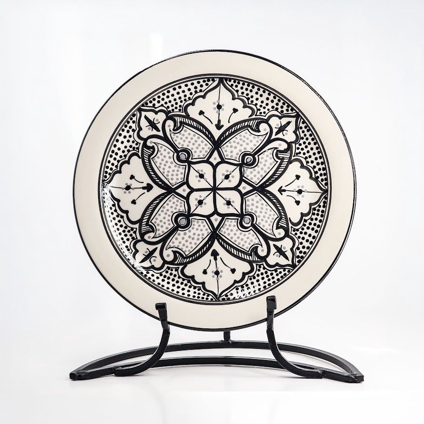 Spanish Style Handmade Platter - Black &amp; White
