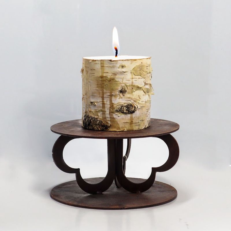 Birchwood  Pillar Candle - Rustic Decor