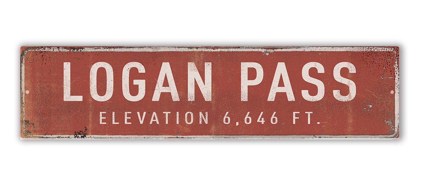 Logan Pass Elevation Sign - Glacier Park