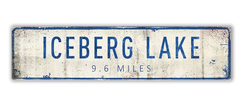 Iceberg Lake Distance Sign - Glacier Park