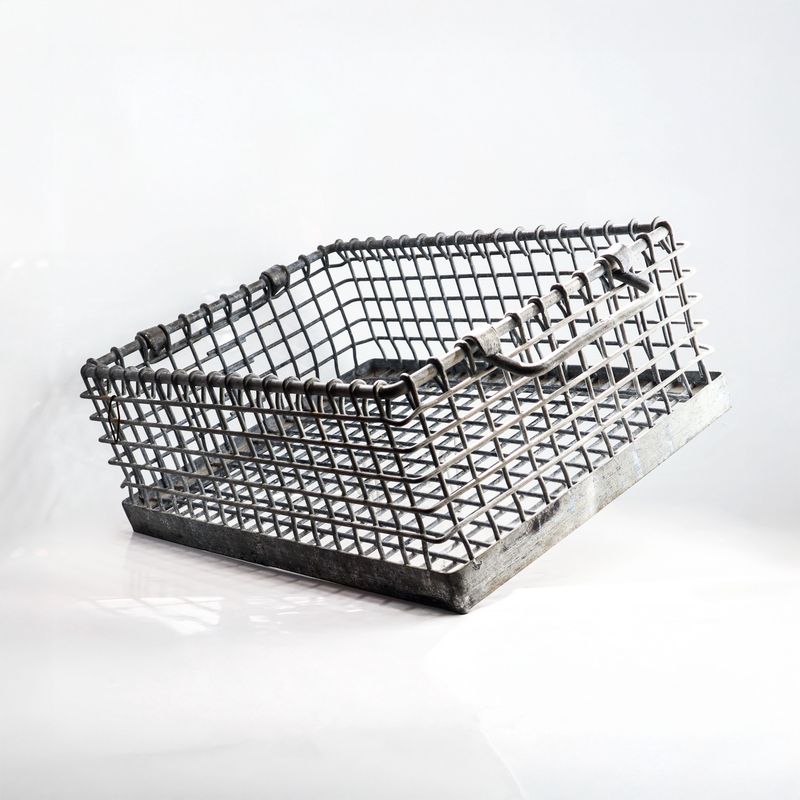 Industrial Metal Crate - Gray