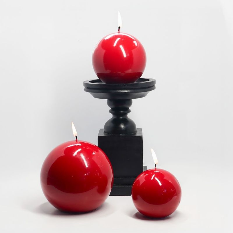 Candle Lacquer Ball Red 6&quot;