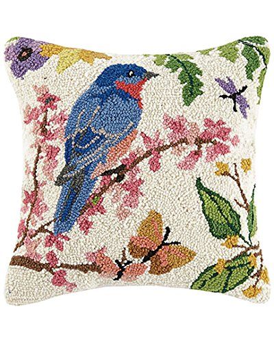 Bluebird Hooked Pillow