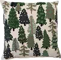 Embroidered Christmas Tree Pillow