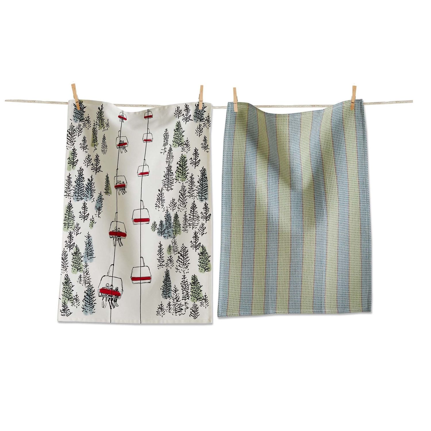 Dishtowel Ski Lift Set of 2