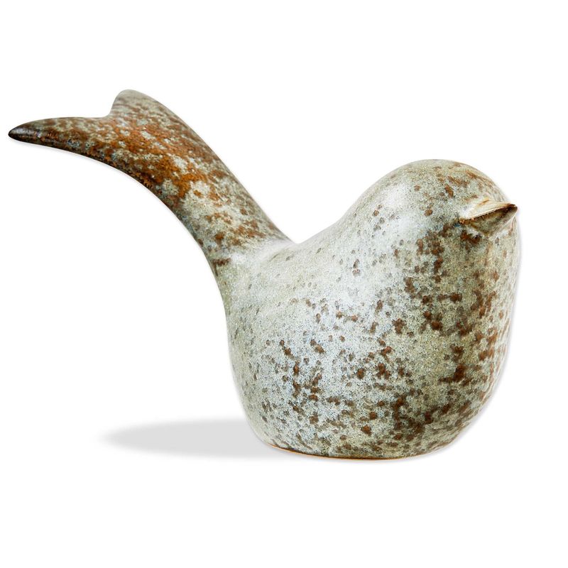 Brownish Gray Stoneware Bird