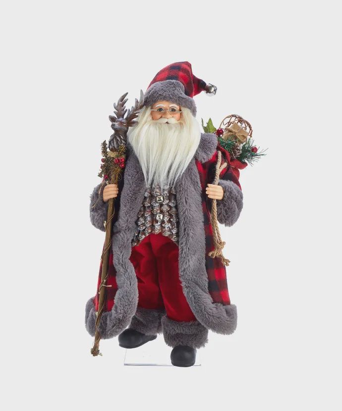 Santa Red and Grey Holding a deer