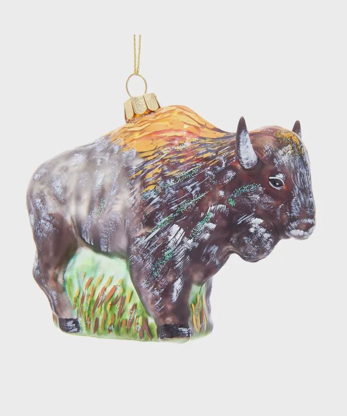 Ornament Glass Colourful Buffalo