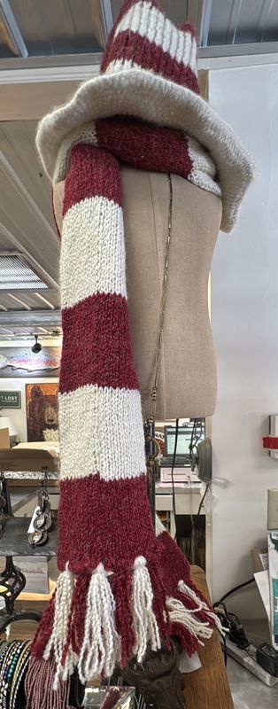 Cat in the Hat - Striped Knitted Scarf