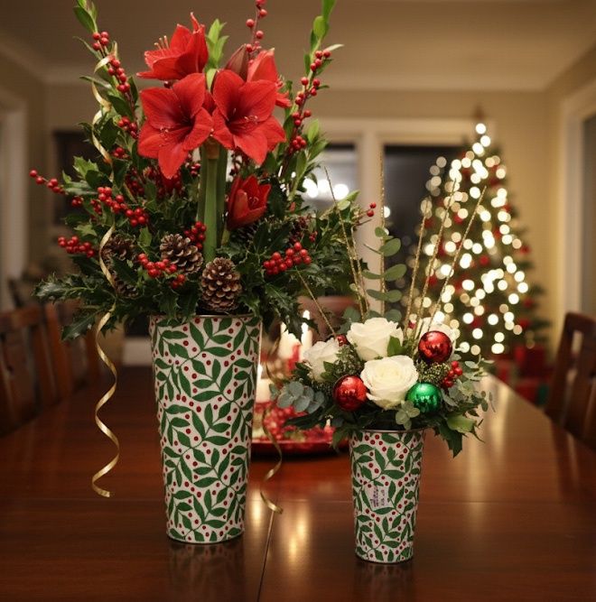 Green Leaves and  Berries - Enameled Bucket