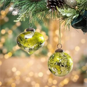 Shades of Green Ornament Marble Glass Ornament